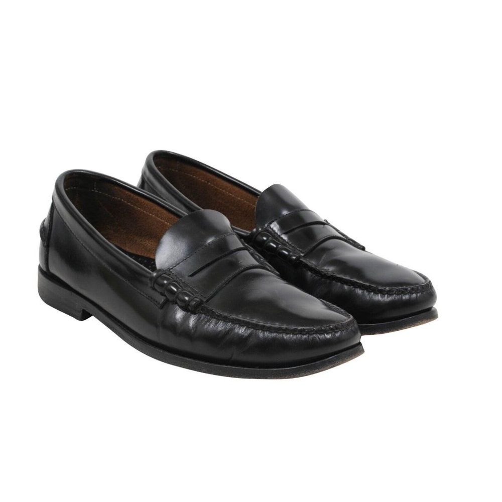 Prada Mens Penny Loafers Size P 8 US 9 Black Brushed Leather. Cordovan Slip Ons